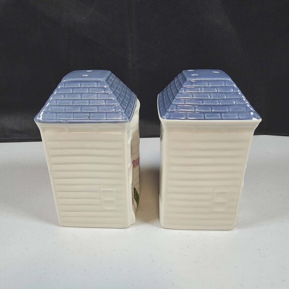 HEARTH & HOME DESIGNS SALT & PEPPER SHAKERS 2 STORY HOUSE CERAMIC VINTAGE 1988 - Picture 4 of 7